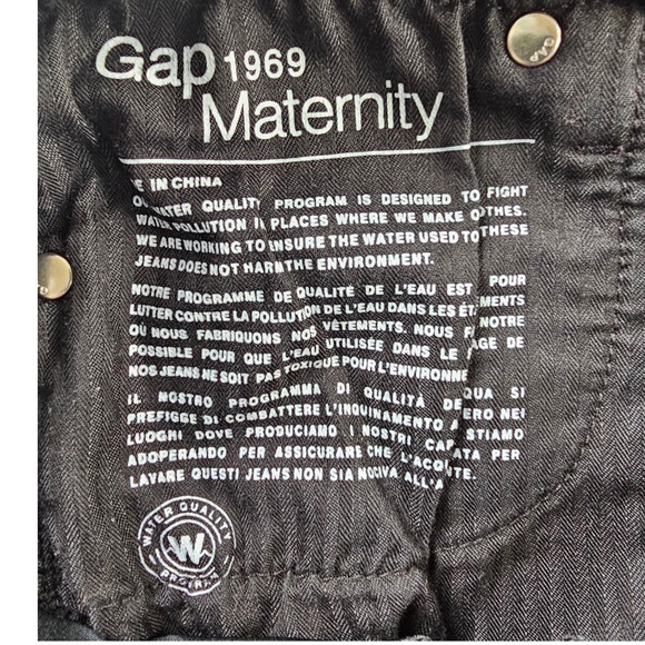 Gap 1969 Maternity Resolution True Skinny Jeans 32r Black Light Wash Casual - Picture 8 of 14